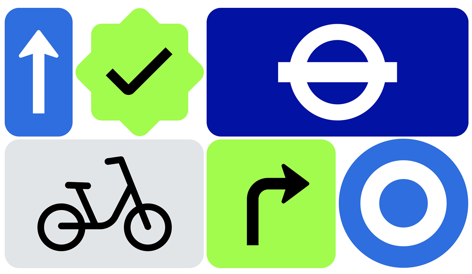 An illustration featuring icons from TfL's app